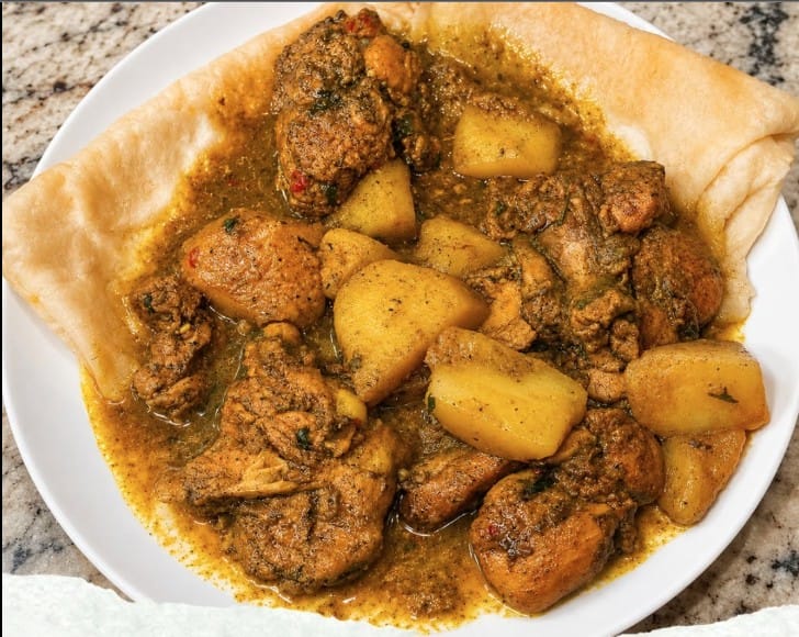 Curry and Roti (Oil Roti / Paratha)